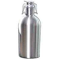 Botellas de Cerveza Botellas de Cerveza al Aire Libre 2L Gran Capacidad de Acero Inoxidable Cervecero Growler Secure…